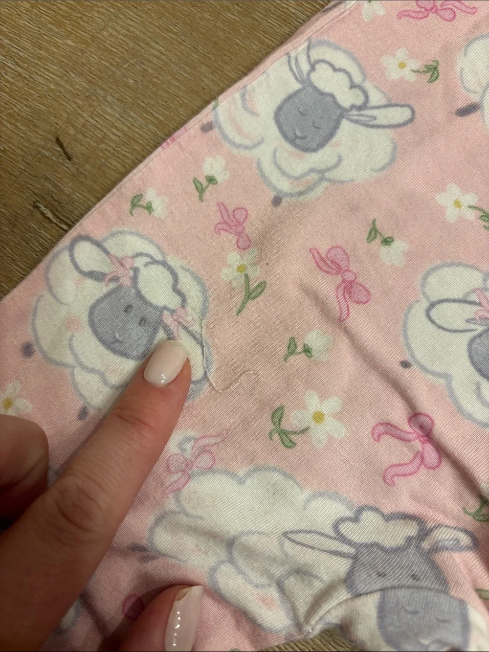 Posh Peanut Pink Sheep Print Footed One-Piece